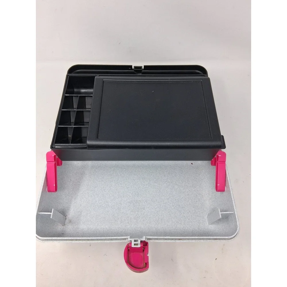 Caboodles Cosmetic Organizer Black Grey Pink Speckled Makeup Case with Mirror. X